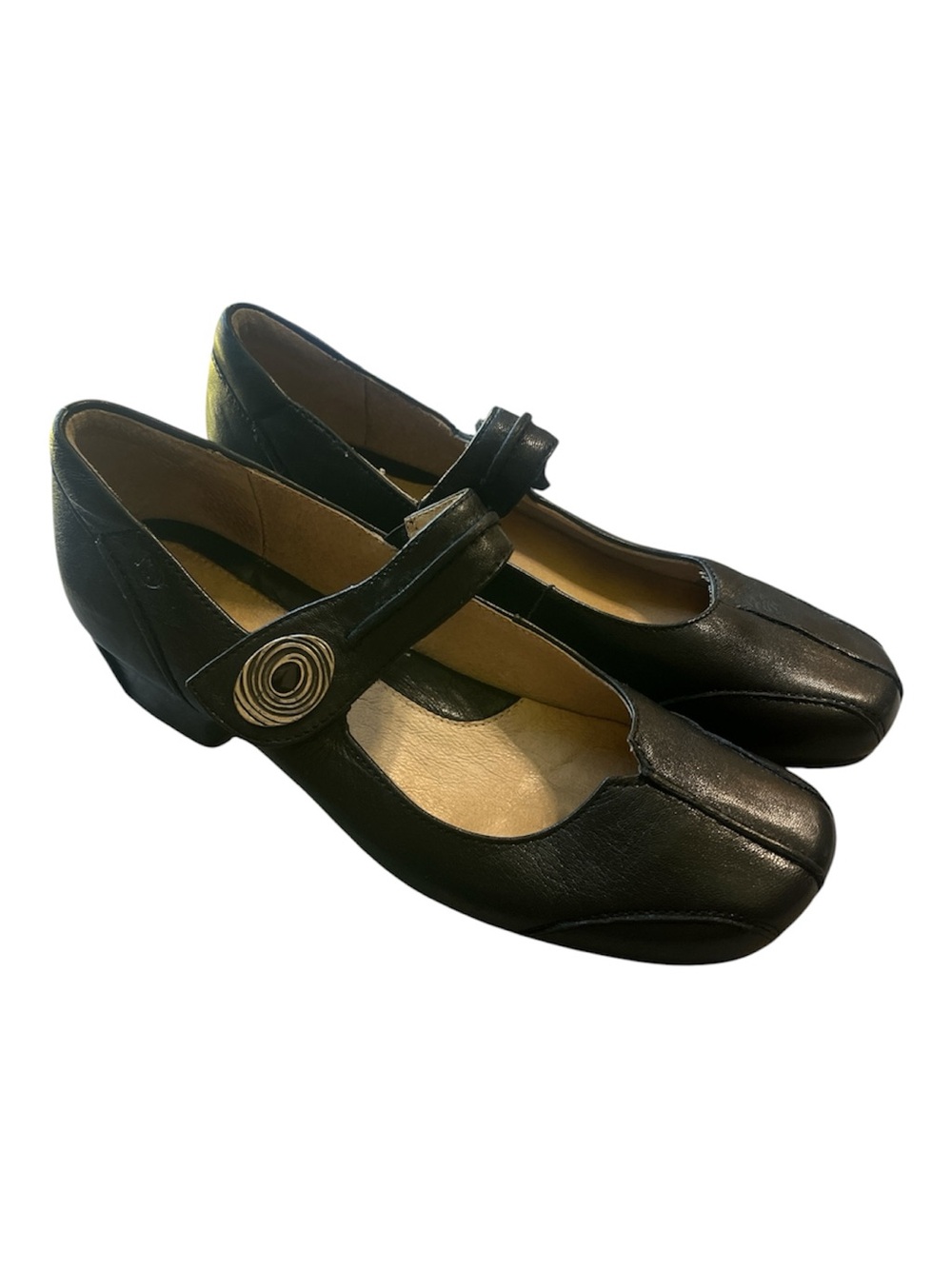 Josef Seibel Black Mary Jane with Decorative Swirl Button EU 38 US size 7.5